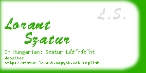 lorant szatur business card